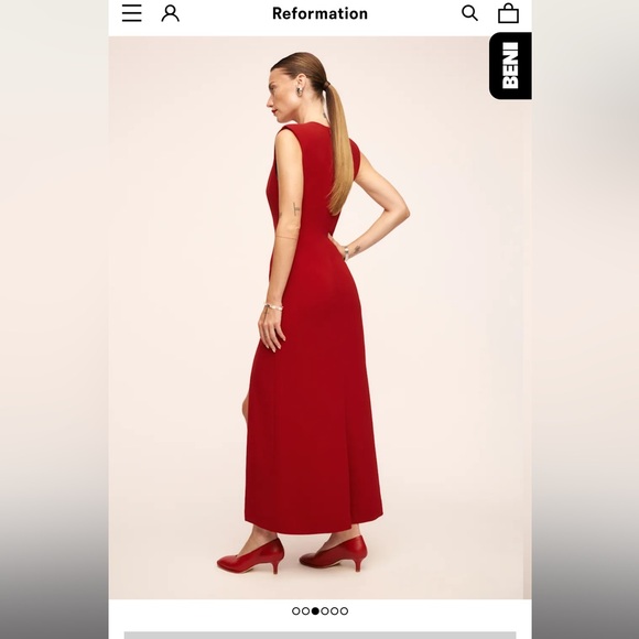 Reformation Cori Red Maxi Dress with Side Slit - Picture 2 of 3